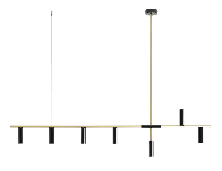 Lampa wisząca czarno-złota Trevo 7xGU10x35W wym: 86x160x10 cm Aldex 856032
