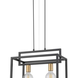 Lampa wisząca czarno-złota Vigo 2xE27x15W wym: 80x45x26 cm Sigma Lighting 837401 Lampa wisząca czarno-złota Vigo 2xE27x15W wym: 80x45x26 cm Sigma Lighting 837401