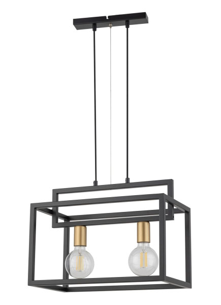 Lampa wisząca czarno-złota Vigo 2xE27x15W wym: 80x45x26 cm Sigma Lighting 837401