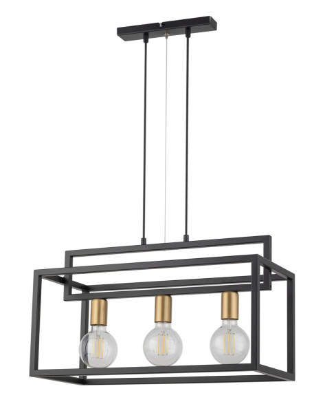 Lampa wisząca czarno-złota Vigo 3xE27x15W wym: 80x58x26 cm Sigma Lighting 836968
