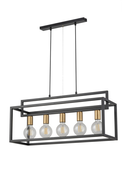 Lampa wisząca czarno-złota Vigo 5xE27x15W wym: 80x73x26 cm Sigma Lighting 836450