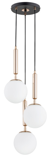 Lampa wisząca czarno-złoty antyczny-biała VOLDA 3xE14x40W Alfa 836371