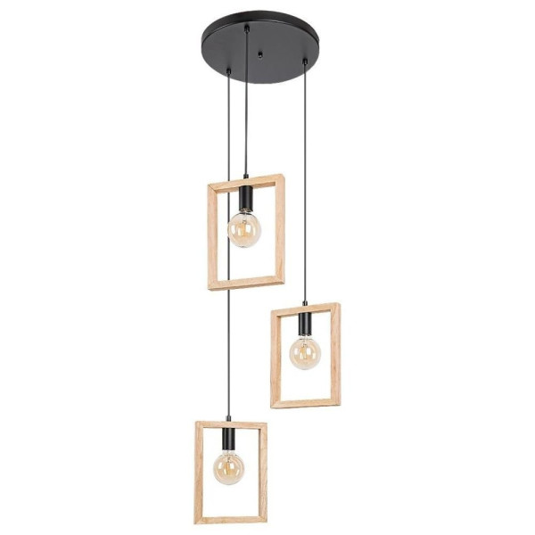 Lampa wisząca czarny buk Indigo 3xE27x40W wym: 150x50x50 cm Rabalux 959616