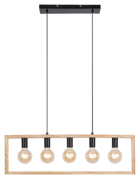 Lampa wisząca czarny buk Indigo 5xE27x40W wym:110x86x86 Rabalux 964483