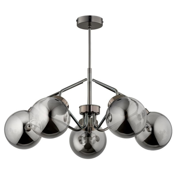 Lampa wisząca czarny chrom BARSUM 5xE14x10W wym: 48x58x58 cm Alfa 845243