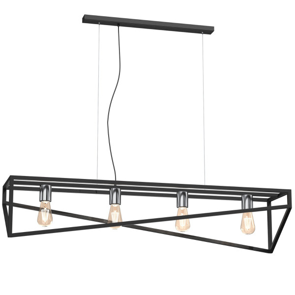 Lampa wisząca czarny mat-chromowana Gote 4xE27x15W Luminex 847433