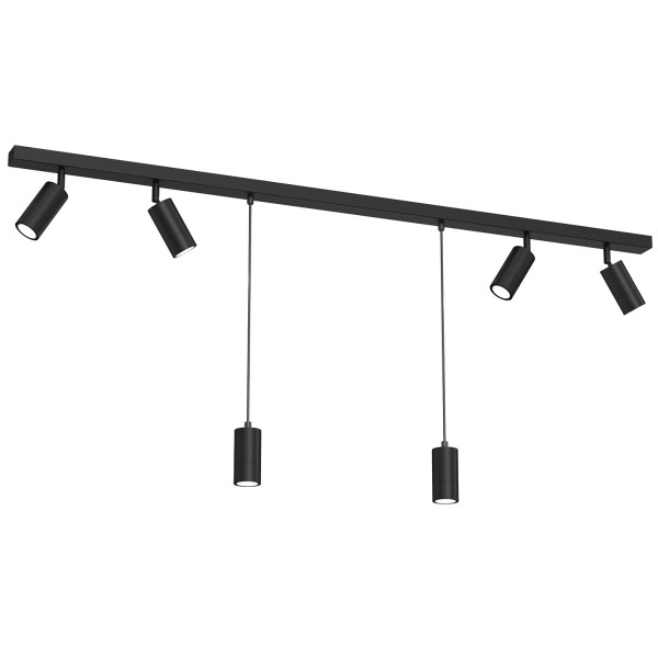 Lampa wisząca czarny mat Link 6xGU10x8W wym: 110x150x6 cm Luminex 847907