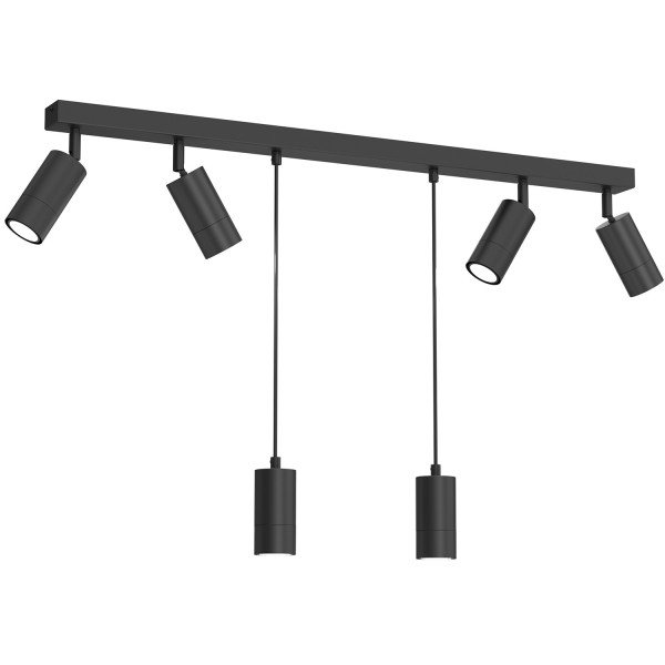 Lampa wisząca czarny mat Link 6xGU10x8W wym: 110x90x6 cm Luminex 845930