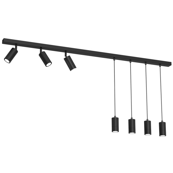 Lampa wisząca czarny mat Link 7xGU10x8W wym: 110x150x6 cm Luminex 845325
