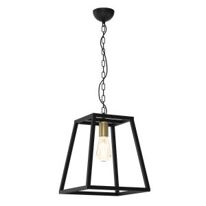 Lampa wisząca czarny mat-mosiądz antyczny-patyna Frame 1xE27x15W Luminex 847392