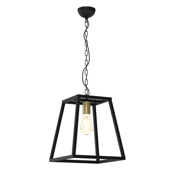 Lampa wisząca czarny mat-mosiądz antyczny-patyna Frame 1xE27x15W Luminex 847392
