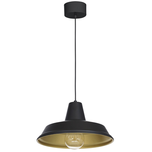 Lampa wisząca czarny mat-złoty mat Class 1xE27x15W Luminex 847388