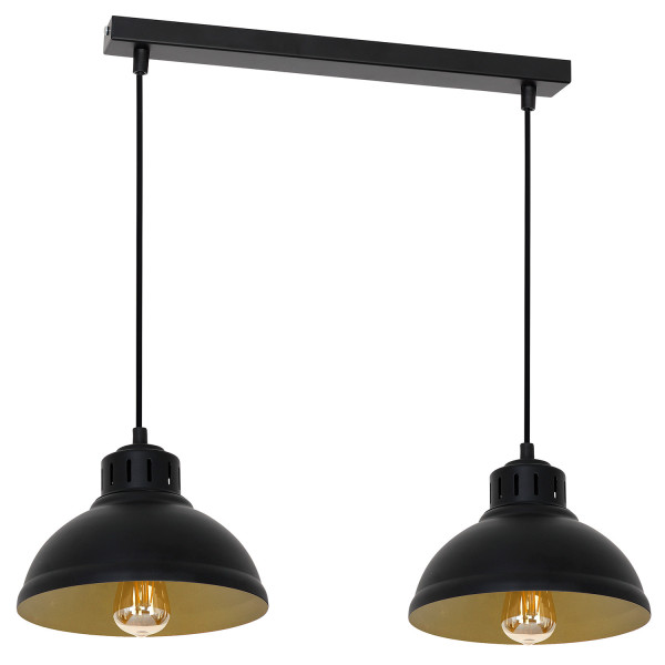 Lampa wisząca czarny mat-złoty mat Sven 2xE27x15W wym: 80x65x21 cm Luminex 846561