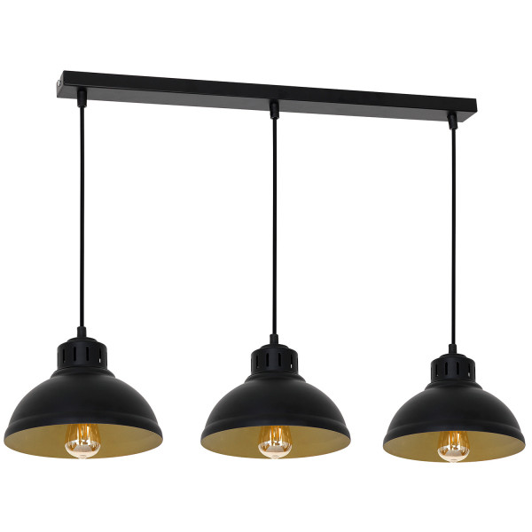 Lampa wisząca czarny mat-złoty mat Sven 3xE27x15W wym: 65x75x21 cm Luminex 846645