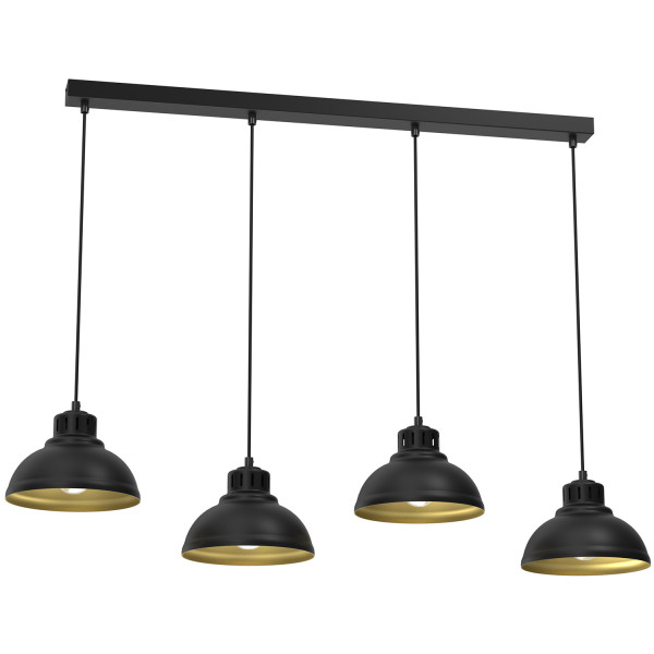 Lampa wisząca czarny mat-złoty mat Sven 4xE27x15W Luminex 845205