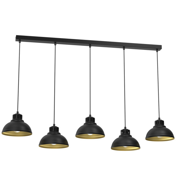 Lampa wisząca czarny mat-złoty mat Sven 5xE27x15W Luminex 847902