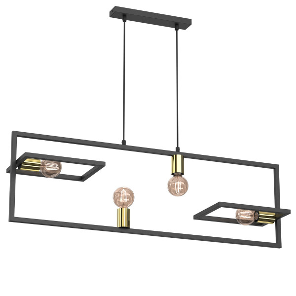 Lampa wisząca czarny mat-złoty połysk Belfort 4xE27x15W Luminex 847518