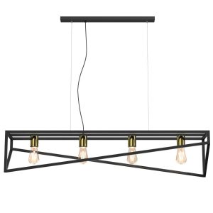Lampa wisząca czarny mat-złoty połysk Gote 4xE27x15W Luminex 847516 Lampa wisząca czarny mat-złoty połysk Gote 4xE27x15W Luminex 847516