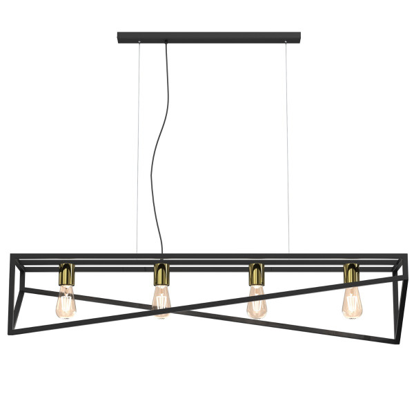 Lampa wisząca czarny mat-złoty połysk Gote 4xE27x15W Luminex 847516