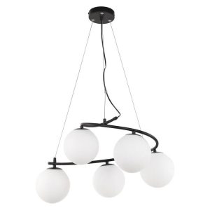 Lampa wisząca czarny matowa-biała Aslan 5xE14x15W wym: 120x56x56 cm Rabalux 952593 Lampa wisząca czarny matowa-biała Aslan 5xE14x15W wym: 120x56x56 cm Rabalux 952593