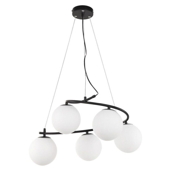 Lampa wisząca czarny matowa-biała Aslan 5xE14x15W wym: 120x56x56 cm Rabalux 952593