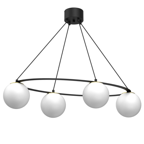 Lampa wisząca czarny matowa-biała-złota Ballo 4xE27x15W Luminex 847514