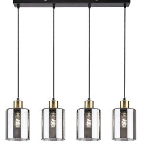 Lampa wisząca czarny matowa-dymiona PEREZ 4xE27x40W Rabalux 845842 Lampa wisząca czarny matowa-dymiona PEREZ 4xE27x40W Rabalux 845842