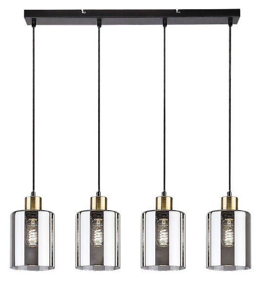 Lampa wisząca czarny matowa-dymiona PEREZ 4xE27x40W Rabalux 845842