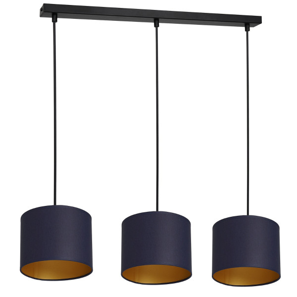 Lampa wisząca czarny matowa-granatowy-złota Arden 3xE27x15W Luminex 846505