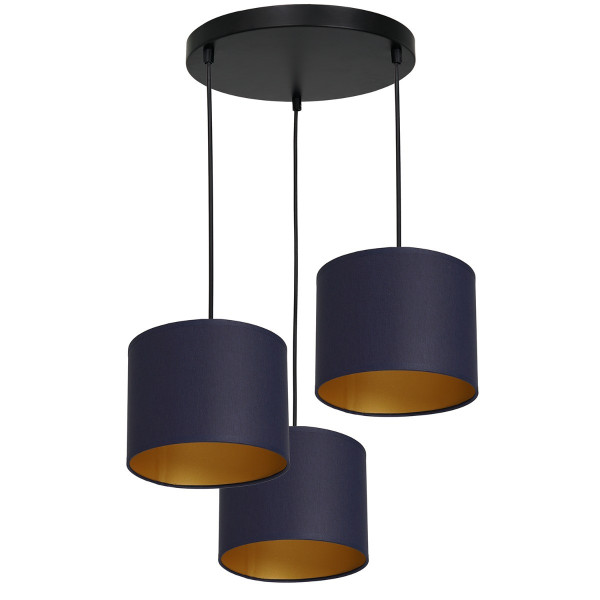 Lampa wisząca czarny matowa-granatowy-złota Arden 3xE27x15W Luminex 845747