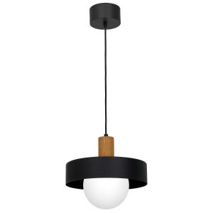 Lampa wisząca czarny matowa-jasne drewno-biała Canan 1xE27x15W Luminex 847372 Lampa wisząca czarny matowa-jasne drewno-biała Canan 1xE27x15W Luminex 847372