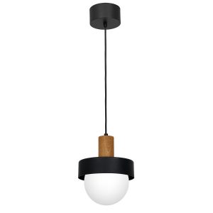 Lampa wisząca czarny matowa-jasne drewno-biała Canan 1xE27x15W Luminex 847502 Lampa wisząca czarny matowa-jasne drewno-biała Canan 1xE27x15W Luminex 847502