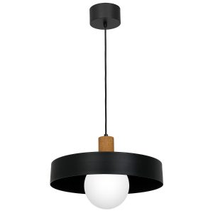 Lampa wisząca czarny matowa-jasne drewno-biała Canan 1xE27x15W Luminex 847299 Lampa wisząca czarny matowa-jasne drewno-biała Canan 1xE27x15W Luminex 847299