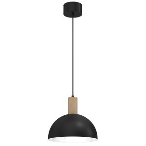Lampa wisząca czarny matowa-jasne drewno-biała Handa 1xE27x15W Luminex 845674 Lampa wisząca czarny matowa-jasne drewno-biała Handa 1xE27x15W Luminex 845674