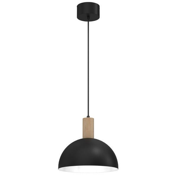 Lampa wisząca czarny matowa-jasne drewno-biała Handa 1xE27x15W Luminex 845674