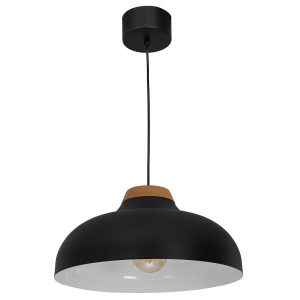 Lampa wisząca czarny matowa-jasne drewno Burgos 1xE27x15W Luminex 847404 Lampa wisząca czarny matowa-jasne drewno Burgos 1xE27x15W Luminex 847404