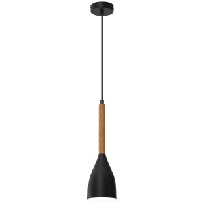 Lampa wisząca czarny matowa-jasne drewno Muza NEW 1xE27x15W Luminex 845979 Lampa wisząca czarny matowa-jasne drewno Muza NEW 1xE27x15W Luminex 845979