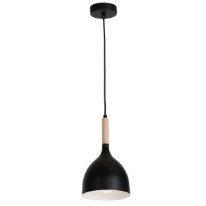 Lampa wisząca czarny matowa-jasne drewno Noak wood 1xE27x15W Luminex 846587 Lampa wisząca czarny matowa-jasne drewno Noak wood 1xE27x15W Luminex 846587