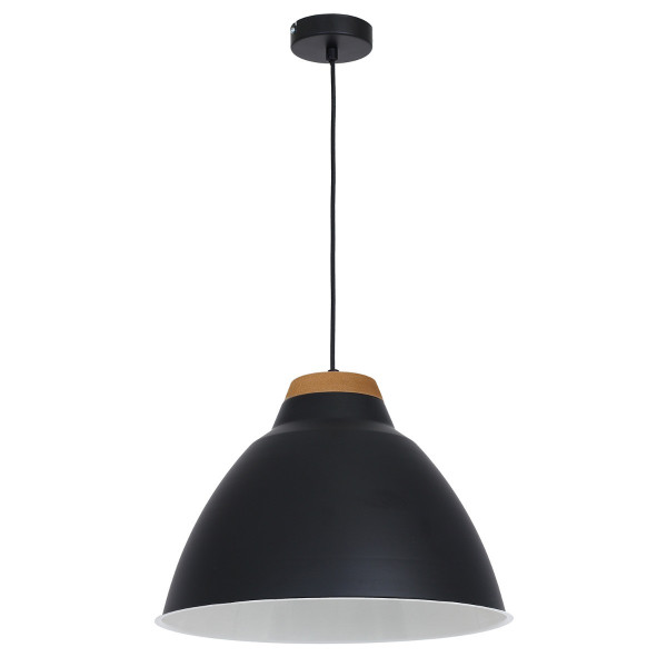 Lampa wisząca czarny matowa-jasne drewno Skal 1xE27x15W Luminex 847308