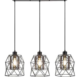Lampa wisząca czarny matowa-kolor dymny Emrys 3xE27x40W Rabalux 851318 Lampa wisząca czarny matowa-kolor dymny Emrys 3xE27x40W Rabalux 851318