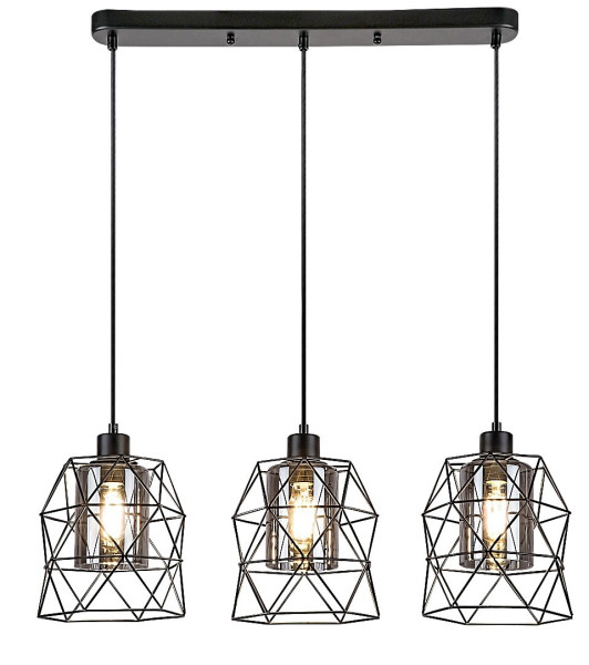 Lampa wisząca czarny matowa-kolor dymny Emrys 3xE27x40W Rabalux 851318