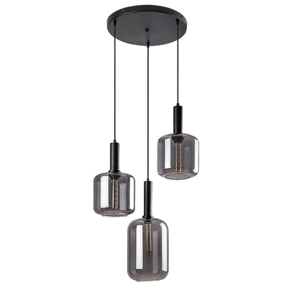 Lampa wisząca czarny matowa-kolor dymny Lissandra 3xE27x40W Rabalux 952569