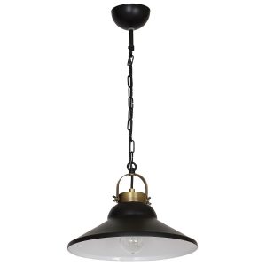 Lampa wisząca czarny matowa-mosiądz antyczny-patyna Iron 1xE27x15W Luminex 847954 Lampa wisząca czarny matowa-mosiądz antyczny-patyna Iron 1xE27x15W Luminex 847954