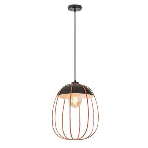 Lampa wisząca czarny matowa-pomarańczowa Svens 1xE27x60W Rabalux 959603 Lampa wisząca czarny matowa-pomarańczowa Svens 1xE27x60W Rabalux 959603