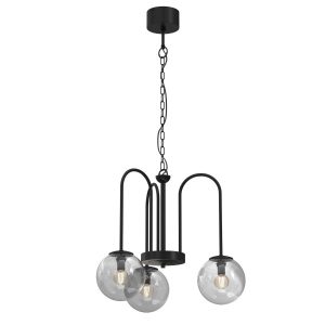 Lampa wisząca czarny matowa-przezroczysta Cambridge 3xE14x15W Luminex 847491 Lampa wisząca czarny matowa-przezroczysta Cambridge 3xE14x15W Luminex 847491