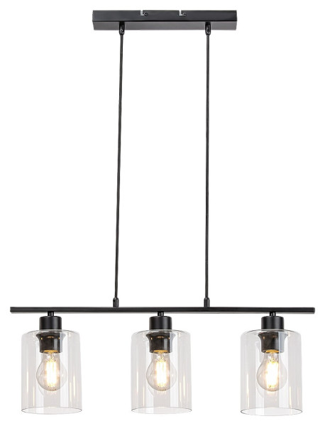 Lampa wisząca czarny matowa-przezroczysta Miroslaw 3xE27x40W Rabalux 851426