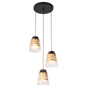 Lampa wisząca czarny matowa-przezroczysta Zenaida 3xE27x40W Rabalux 959151 Lampa wisząca czarny matowa-przezroczysta Zenaida 3xE27x40W Rabalux 959151