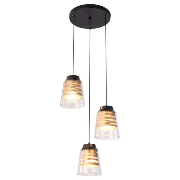 Lampa wisząca czarny matowa-przezroczysta Zenaida 3xE27x40W Rabalux 959151