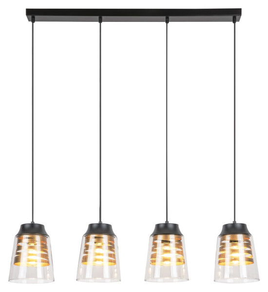 Lampa wisząca czarny matowa-przezroczysty Zenaida 2xE27x60W Rabalux 854545