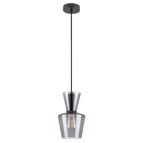 Lampa wisząca czarny matowa-szkło dymne Abra 1xE27x60W Rabalux 952600